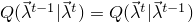 $Q(\vec{\lambda}^{t-1} | \vec{\lambda}^{t})=Q(\vec{\lambda}^{t} | \vec{\lambda}^{t-1})$