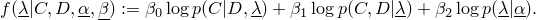 \[f(\underline{\lambda}|C,D,\underline{\alpha},\underline{\beta})