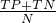 $\frac{TP + TN}{N}$