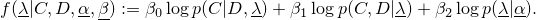 \[f(\underline{\lambda}|C,D,\underline{\alpha},\underline{\beta})