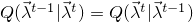 $Q(\vec{\lambda}^{t-1} | \vec{\lambda}^{t})=Q(\vec{\lambda}^{t} | \vec{\lambda}^{t-1})$