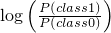 $\log\left(\frac{P(class1)}{P(class0)}\right)$
